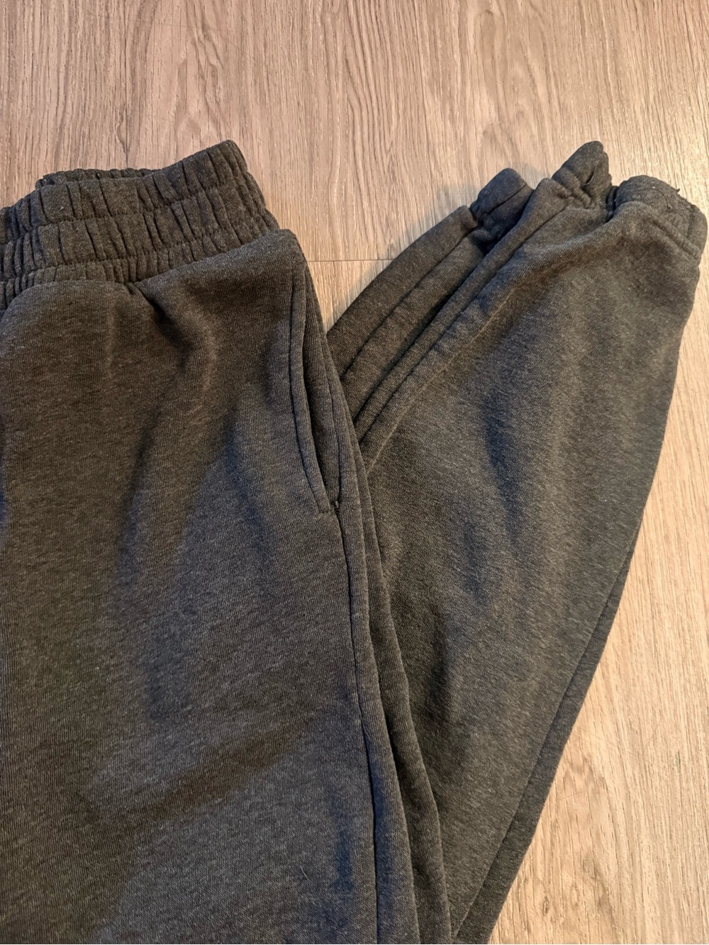 Charcoal Gray Fleece Sweatpants - Comfortable Everyday Bottoms - Picture 2 of 2